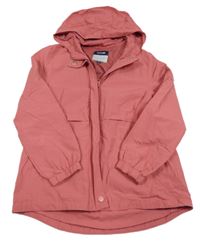Starorůžová šusťáková jarní bunda s kapucí Kiabi