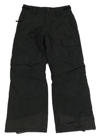 Černé šusťákové funkční oteplovačky s kapsou Crane