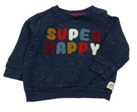 Tmavomodrá melírovaná mikina s nápisem F&F