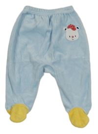 Světlemodré sametové polodupky s medvědem