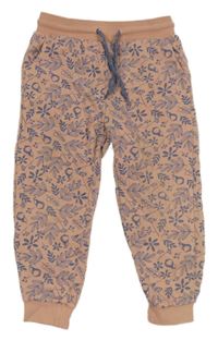 Starorůžové tepláky s listy a hruškami Lupilu