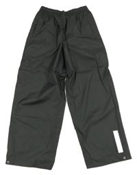 Tmavošedé šusťákové nepromokavé kalhoty