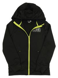 Černá sportovní propínací mikina s nápisem a kapucí Ergeenomixx