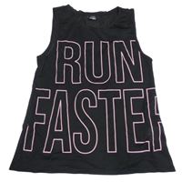 Černý sportovní top s nápisem Page One Young