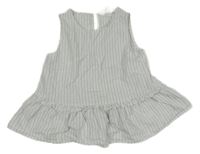 Světlemodro-bílo-černá pruhovaná tunika H&M