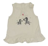 Smetanový top se zebrami Topolino