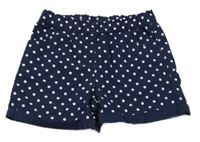Tmavomodré puntíkaté plátěné kraťasy Topolino