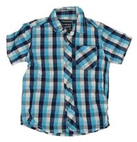 Modro-tmavomodro-bílá kostkovaná košile C&A