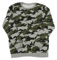 Šedo-khaki-černá army mikina Tu