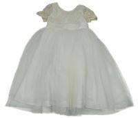 Bílé slavnostní šaty s krajkovými květy John Lewis