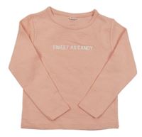 Růžová žebrované mikinotriko s nápisem Zeeman