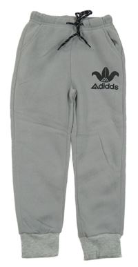 Šedé tepláky s potiskem