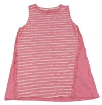 Růžová pruhovaná tunika s volánky Y.F.K.