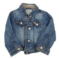 Tmavomodrá riflová crop bunda Next