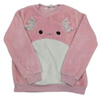 Růžovo-bílá chlupatá mikina s axolotlem - Squishmallows H&M