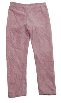 Růžové sametové žebrované legíny Matalan