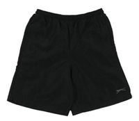 Černé plážové kraťasy s logem Slazenger