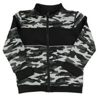 Černo-šedá army sportovní propínací mikina Pep&Co