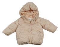 Světlerůžová šusťáková zimní bunda s kapucí zn. Next