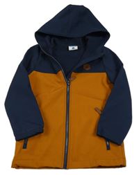 Tmavomodro-hnědá softshellová bunda s kapucí Topolino