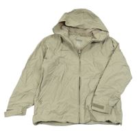 Světlebéžová šusťáková funkční bunda s logem Quechua