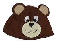 Hnědá šusťáková čepice s medvědem 