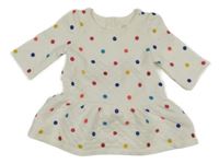 Bílé teplákové šaty s barevnými puntíky GAP