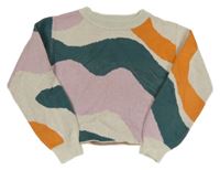 Šedo-barevný vzorovaný crop svetr H&M