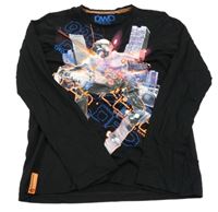 Černé triko s potiskem C&A