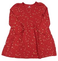 Červené šaty se zlatými hvězdičkami H&M