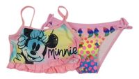 Růžové dvoudílné plavky s Minnie 