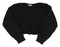 Černá crop podšitá mikina Matalan