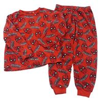Červené fleecové pyžamo se Spidermanem Primark