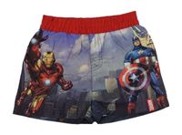 Modro-červené plážové kraťasy se superhrdiny Marvel