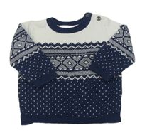 Tmavomodro-bílý svetr s norským vzorem H&M