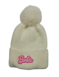 Bílá čepice s bambulí - Barbie 