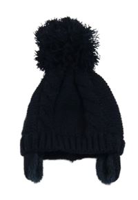 Tmavomodrá vzorovaná čepice s bambulí George