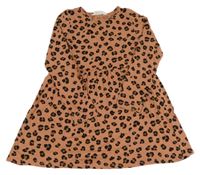 Broskvovo-černé šaty s leopardím vzorem H&M
