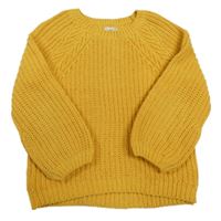 Hořčicový žinylkový svetr F&F