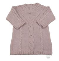 Fialové třpytivé pletené šaty s 3D puntíky Primark