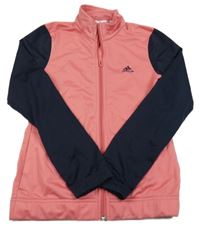 Růžovo-tmavomodrá propínací thermo mikina s logem Adidas