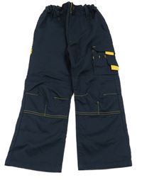 Tmavomodro-žluté outdoorové kalhoty s kapsami Seasons 