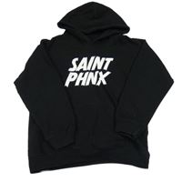 Černá mikina s nápisem a kapucí 