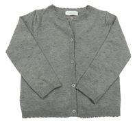 Šedý propínací svetr s 3D puntíky Primark