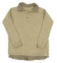 Béžový svetr s košilovými kostkovanými prvky George