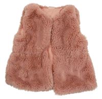 Růžová kožešinová podšitá vesta Next