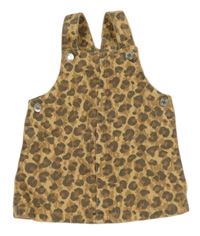 Béžovo-hnědé riflové laclové šaty s leopardím vzorem H&M