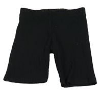 Černé žebrované elastické kraťasy H&M