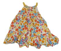 Smetanovo-barevné šaty s ovocem 