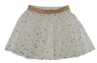 Bílo-bronzová tylová sukně s hvězdami 